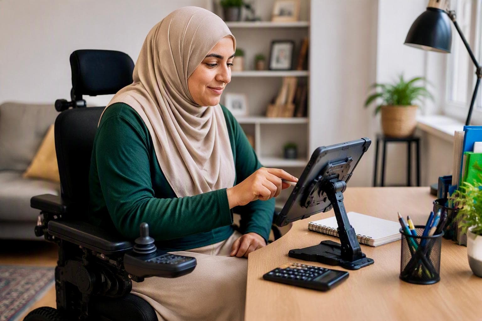 A participant developing everyday life skills with support